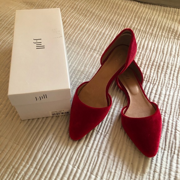 J. Jill Shoes - J. Jill Red Velvet Flats - 9 - NWT